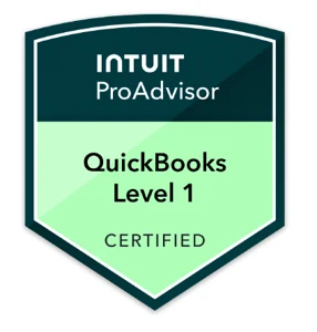 Intuit QuickBooks Certification Level 1 badge